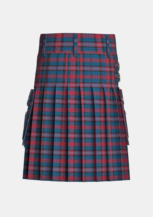 Utility_Evans_tartan_5732_kilt_back_image_with_pleated_design_and_adjustable_buckles_for_men