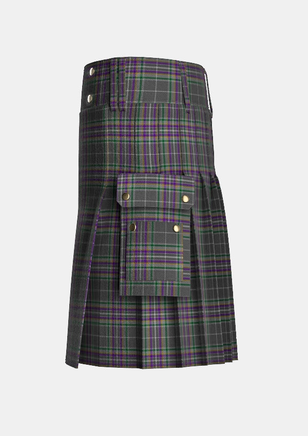 Utility_Fagan_Tartan_13552_kilt_left_image_with_pleated_design_and_adjustable_buckles_for_men