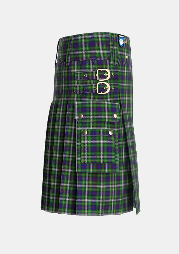 Utility_Farquharson_Dress_Tartan_4839_kilt_right_image_with_pleated_design_and_adjustable_buckles_for_men