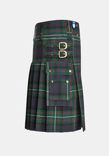 Utility_Farquharson_Modern_Tartan_kilt_right_image_with_pleated_design_and_adjustable_buckles_for_men