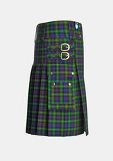 Utility_Farquharson_Tartan_1352_kilt_right_image_with_pleated_design_and_adjustable_buckles_for_men