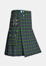 Utility_Farquharson_Tartan_1352_kilt_side_image_with_pleated_design_and_adjustable_buckles_for_men