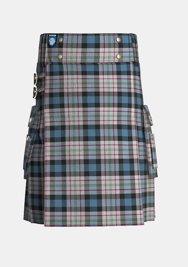 Utility_Ferguson_Dress_Tartan_92_kilt_front_image_with_pleated_design_and_adjustable_buckles_for_men
