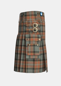 Utility_Ferguson_Weathered_Tartan_kilt_right_image_with_pleated_design_and_adjustable_buckles_for_men