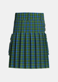 Utility_Ferguson_of_Atholl_Tartan_337_kilt_back_image_with_pleated_design_and_adjustable_buckles_for_men
