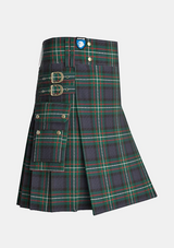 Utility_Ferguson_tartan_kilt_side_image_with_pleated_design_and_adjustable_buckles_for_men