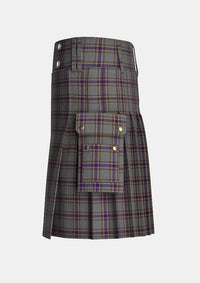 Utility_Fermanagh_Tartan_3408_kilt_left_image_with_pleated_design_and_adjustable_buckles_for_men
