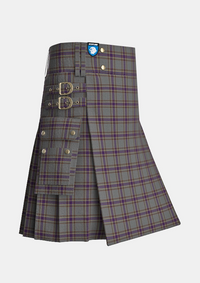 Utility_Fermanagh_Tartan_3408_kilt_side_image_with_pleated_design_and_adjustable_buckles_for_men