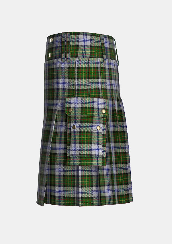 Utility_Firth_of_Tay_Tartan_4862_kilt_left_image_with_pleated_design_and_adjustable_buckles_for_men