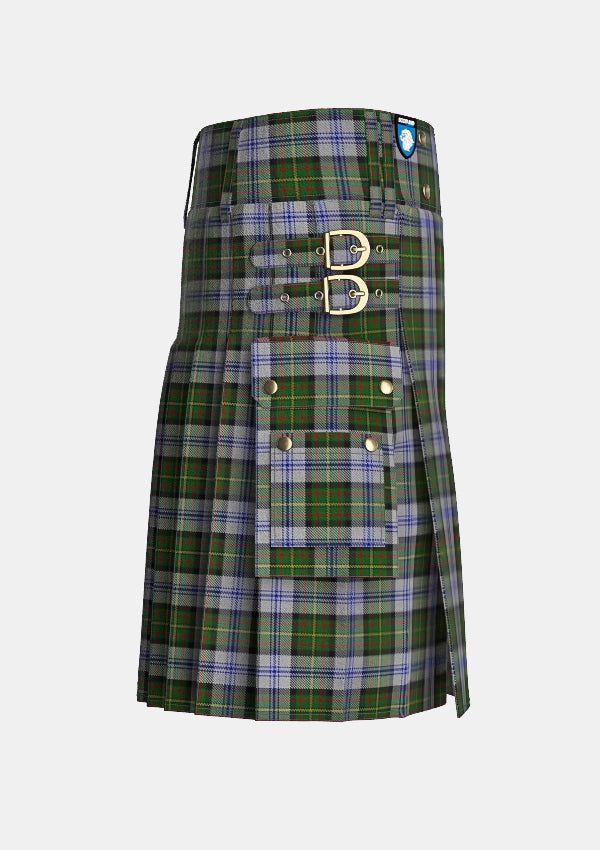 Utility_Firth_of_Tay_Tartan_4862_kilt_right_image_with_pleated_design_and_adjustable_buckles_for_men