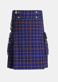 Utility_Fitzgerald_Hunting_Tartan_1336_kilt_front_image_with_pleated_design_and_adjustable_buckles_for_men