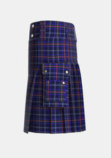 Utility_Fitzgerald_Hunting_Tartan_1336_kilt_left_image_with_pleated_design_and_adjustable_buckles_for_men