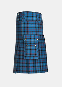 Utility_Fitzgerald_Tartan_1419_kilt_left_image_with_pleated_design_and_adjustable_buckles_for_men