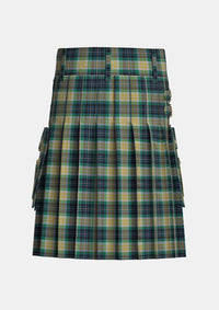 Utility_Fitzpatrick_Tartan_1813_kilt_back_image_with_pleated_design_and_adjustable_buckles_for_men
