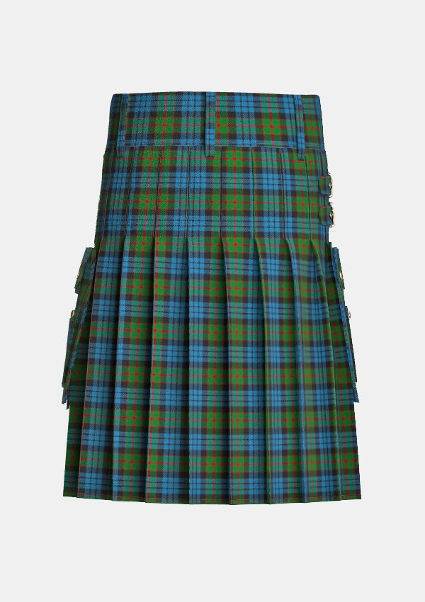 Utility_Fletcher_tartan_272_kilt_back_image_with_pleated_design_and_adjustable_buckles_for_men