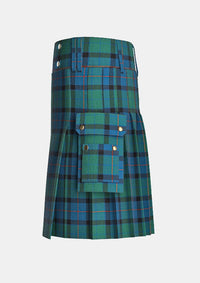 Utility_Flower_of_Scotland_tartan_2059_kilt_left_image_with_pleated_design_and_adjustable_buckles_for_men