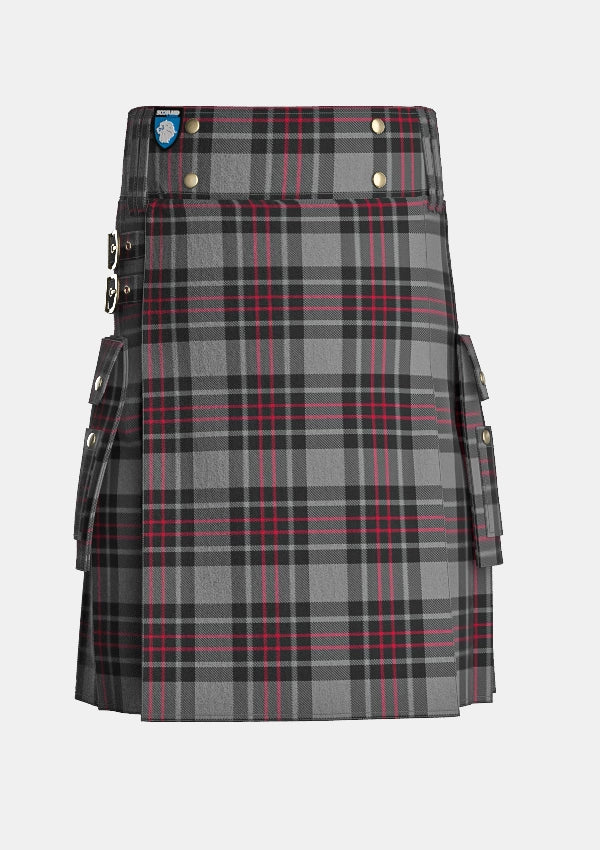 Utility_Flynn_Tartan_4056_kilt_front_image_with_pleated_design_and_adjustable_buckles_for_men