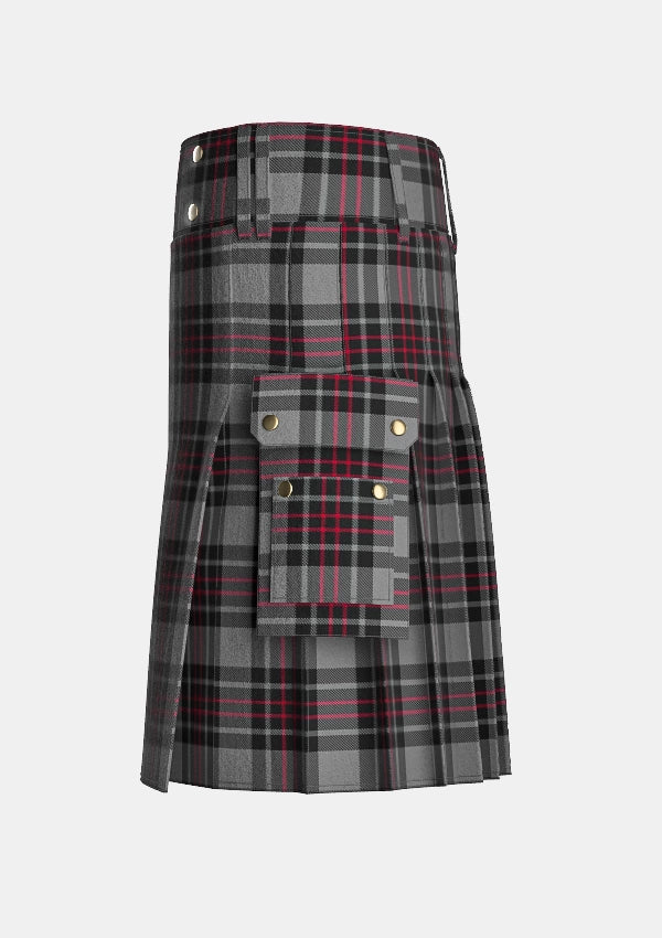 Utility_Flynn_Tartan_4056_kilt_left_image_with_pleated_design_and_adjustable_buckles_for_men