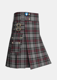 Utility_Flynn_Tartan_4056_kilt_side_image_with_pleated_design_and_adjustable_buckles_for_men