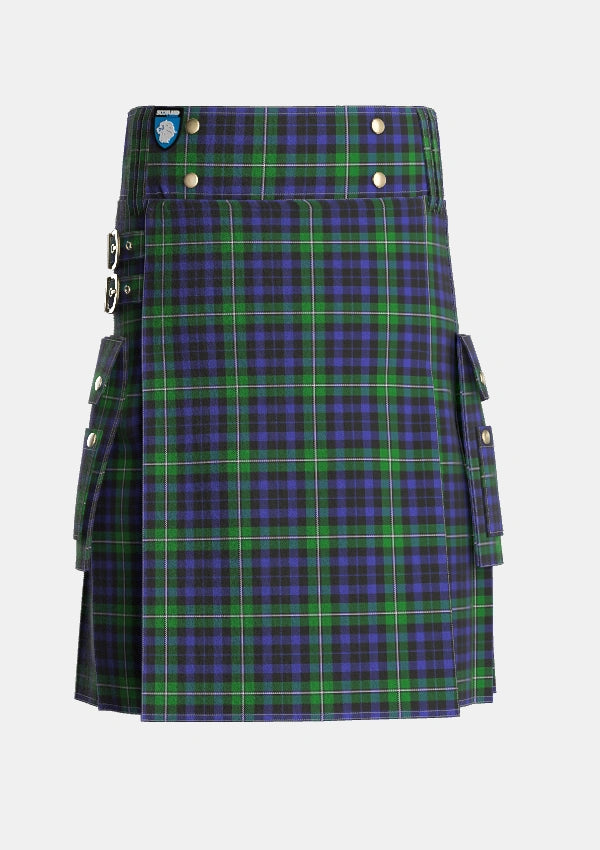 Utility_Forbes_Ancient_Tartan_212_kilt_front_image_with_pleated_design_and_adjustable_buckles_for_men