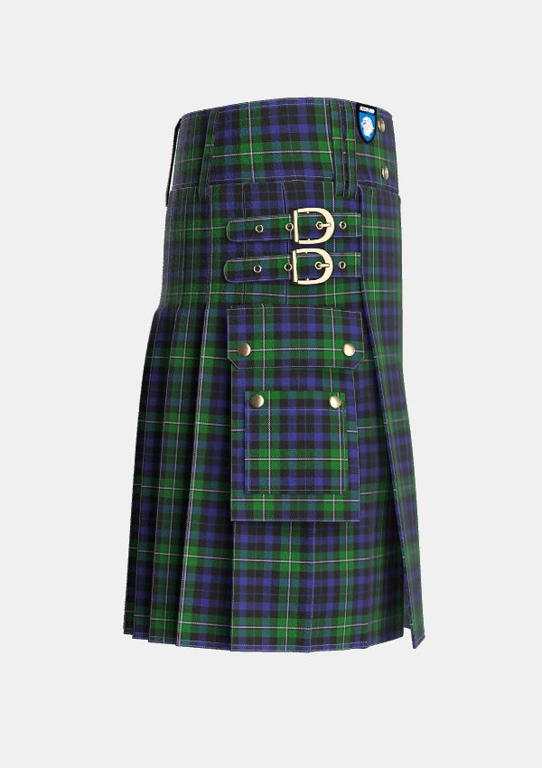 Utility_Forbes_Ancient_Tartan_212_kilt_right_image_with_pleated_design_and_adjustable_buckles_for_men