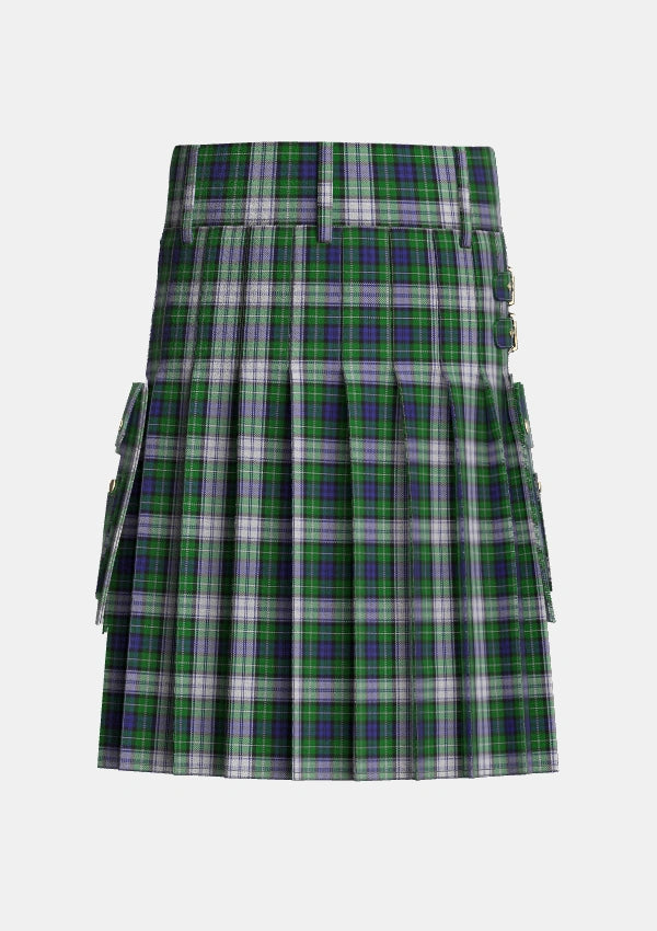 Utility_Forbes_Dress_Tartan_293_kilt_back_image_with_pleated_design_and_adjustable_buckles_for_men