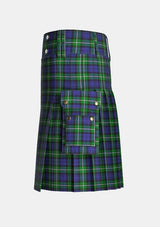 Utility_Forbes_tartan_kilt_left_image_with_pleated_design_and_adjustable_buckles_for_men