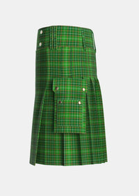Utility_Forrester_Foster_Hunting_Tartan_2385_kilt_left_image_with_pleated_design_and_adjustable_buckles_for_men