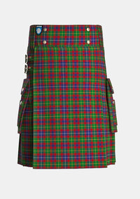 Utility_Forrester_Tartan_2386_kilt_front_image_with_pleated_design_and_adjustable_buckles_for_men