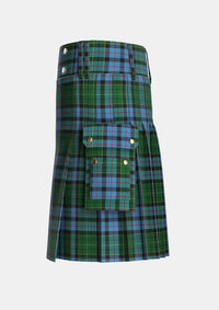 Utility_Forsyth_2_Tartan_2085_kilt_left_image_with_pleated_design_and_adjustable_buckles_for_men