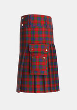 Utility_Fraser_1842_Tartan_1424_kilt_left_image_with_pleated_design_and_adjustable_buckles_for_men