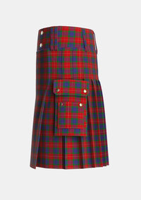 Utility_Fraser_1842_Tartan_1424_kilt_left_image_with_pleated_design_and_adjustable_buckles_for_men