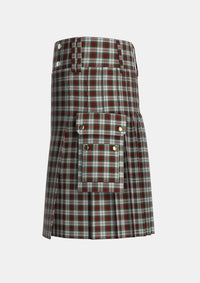 Utility_Fraser_Dress_Tartan_1228_kilt_left_image_with_pleated_design_and_adjustable_buckles_for_men