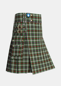 Utility_Fraser_Hunting_Dress_Tartan_603_kilt_side_image_with_pleated_design_and_adjustable_buckles_for_men