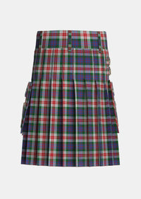 Utility_Fraser_Red_Dress_Tartan_1427_kilt_back_image_with_pleated_design_and_adjustable_buckles_for_men