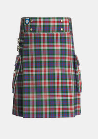 Utility_Fraser_Red_Dress_Tartan_1427_kilt_front_image_with_pleated_design_and_adjustable_buckles_for_men