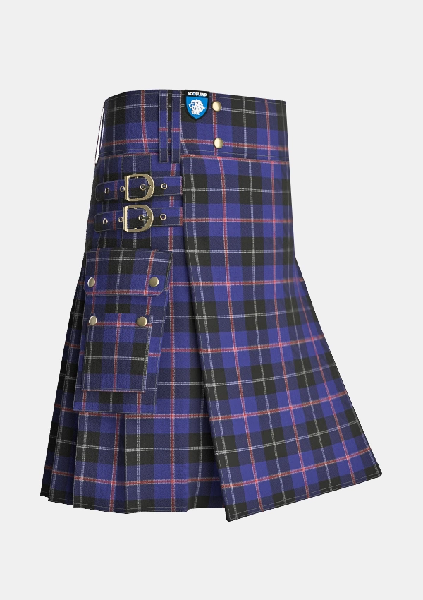 Utility_Fuller_of_Hopewell_Tartan_6781_kilt_side_image_with_pleated_design_and_adjustable_buckles_for_men