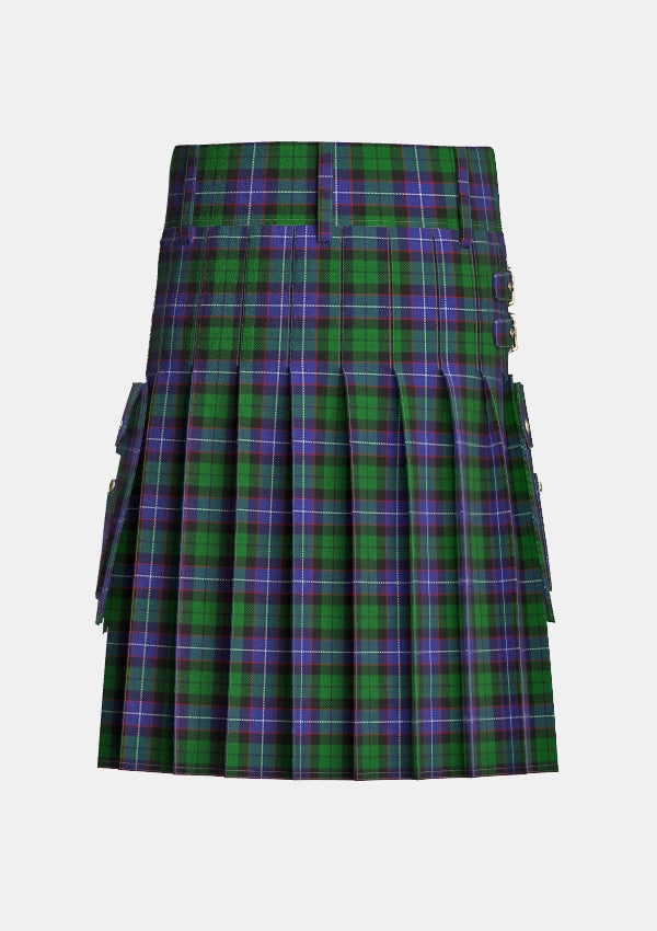 Utility_Galbraith_Tartan_3176_kilt_back_image_with_pleated_design_and_adjustable_buckles_for_men
