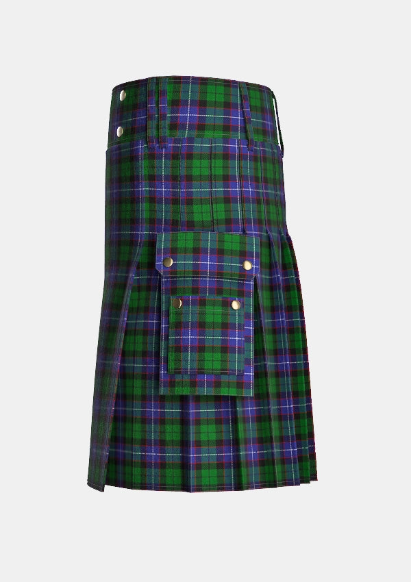 Utility_Galbraith_Tartan_3176_kilt_left_image_with_pleated_design_and_adjustable_buckles_for_men