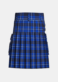 Utility_Gallaecia_National_Tartan_kilt_back_image_with_pleated_design_and_adjustable_buckles_for_men