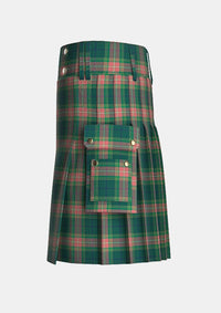 Utility_Gallagher_Ancient_Tartan_4053_kilt_left_image_with_pleated_design_and_adjustable_buckles_for_men