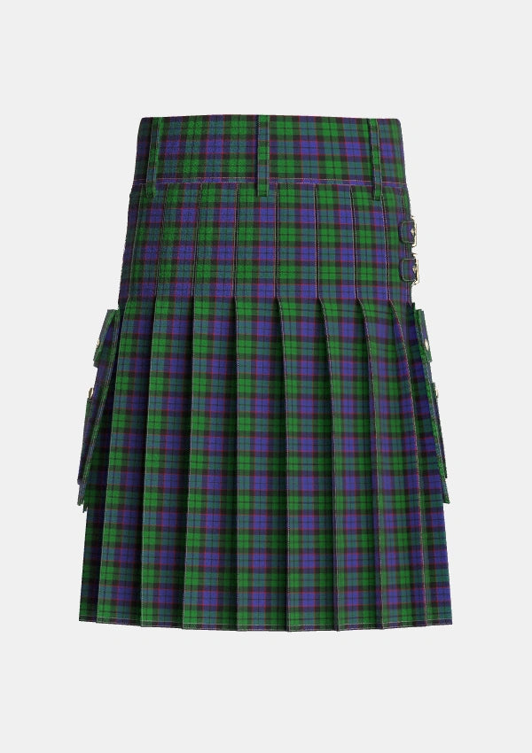 Utility_Gallamore_Tartan_6049_kilt_back_image_with_pleated_design_and_adjustable_buckles_for_men