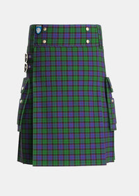 Utility_Gallamore_Tartan_6049_kilt_front_image_with_pleated_design_and_adjustable_buckles_for_men