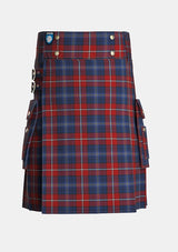 Utility_Galway_County_Crest_Range_Tartan_3085_kilt_front_image_with_pleated_design_and_adjustable_buckles_for_men