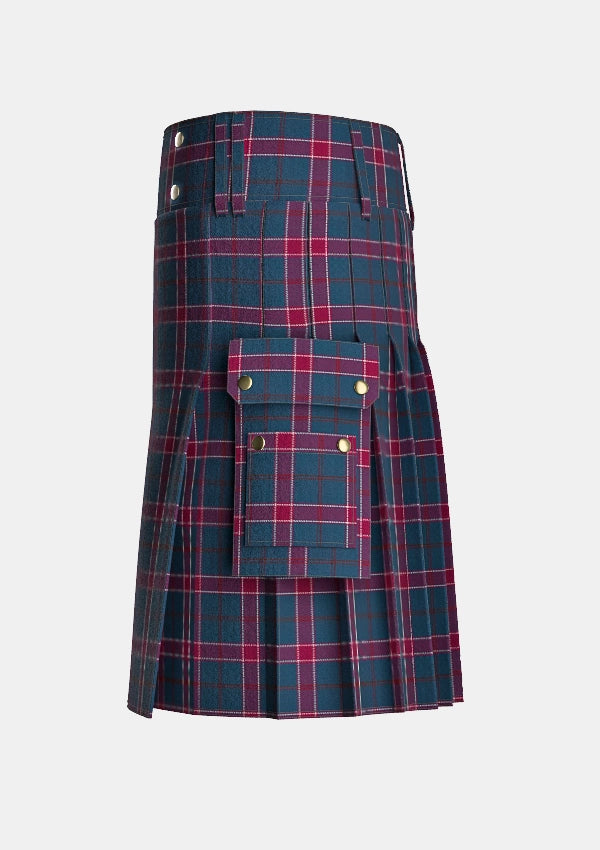 Utility_Gavin_Tartan_4960_kilt_left_image_with_pleated_design_and_adjustable_buckles_for_men