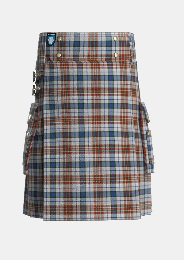 Utility_Gayre_Arisaidh_Tartan_176_kilt_front_image_with_pleated_design_and_adjustable_buckles_for_men