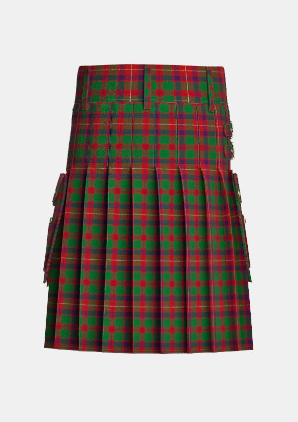 Utility_Geddes_tartan_4969_kilt_back_image_with_pleated_design_and_adjustable_buckles_for_men