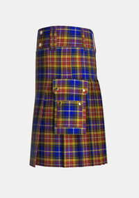 Utility_German_Tartan_3190_kilt_left_image_with_pleated_design_and_adjustable_buckles_for_men