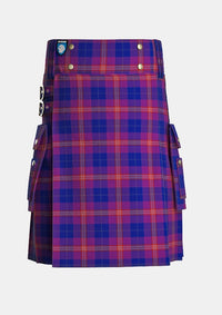 Utility_Gill_Anil_Tartan_11496_kilt_front_image_with_pleated_design_and_adjustable_buckles_for_men