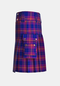 Utility_Gill_Anil_Tartan_11496_kilt_left_image_with_pleated_design_and_adjustable_buckles_for_men